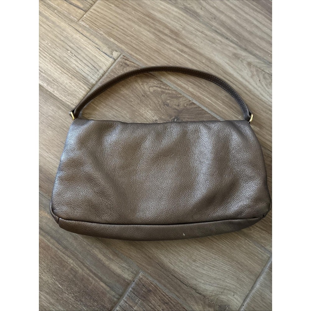 Vintage Prada Vitello Shine Copper Leather Studded Shoulder Bag Italy Gold HW - Picture 5 of 16